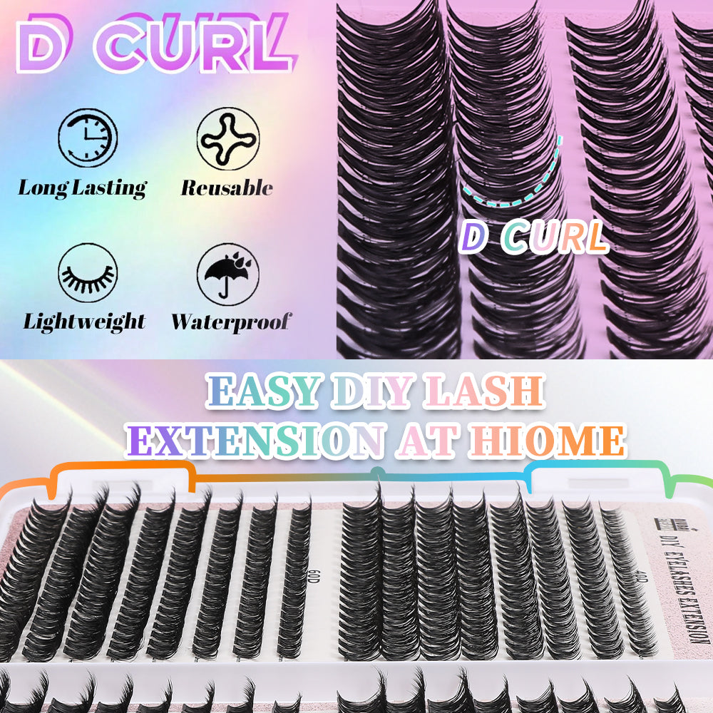 32 Rows of Eyelashes Book Cluster 640 Segmented Lashes Set