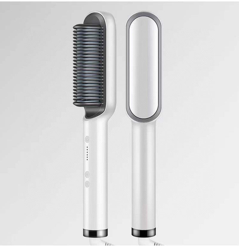 New 2 in 1 Hair Straightener Hot Comb Negative Ion Curling Tong Dual-Purpose Electric Hair Brush