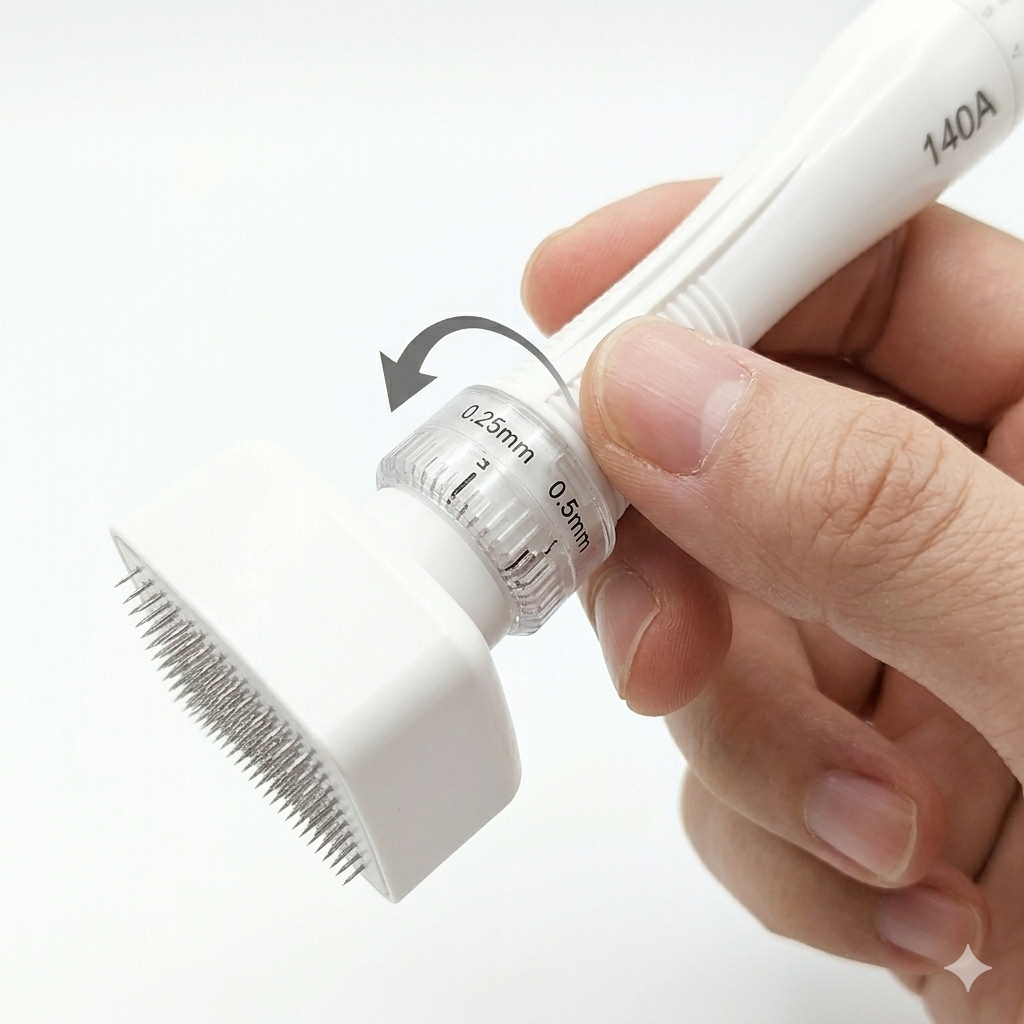 Adjustable Micro-Exfoliation Stamp for Serum Absorption