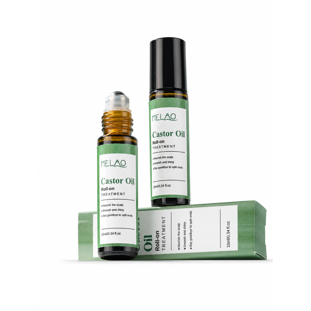 Castor Oil Roll-On Essential Oil 10Ml Portable Hair Care Growth & Regeneration Serum Scalp Nourishing Oil