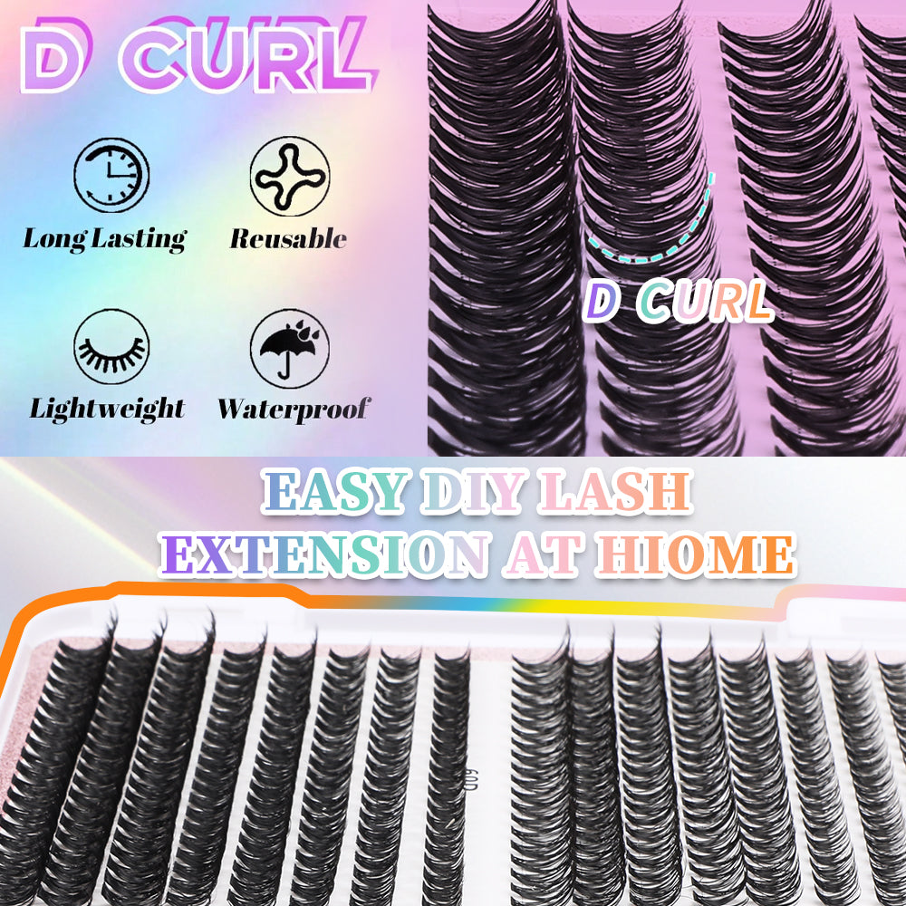 32 Rows of Eyelashes Book Cluster 640 Segmented Lashes Set